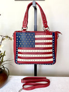 USA Flag Concealed Carry Handbag - Red