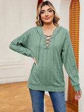 Load image into Gallery viewer, Katrina Lace-Up Long Sleeve Hoodie
