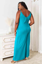 Load image into Gallery viewer, Double Take Soft Rayon Spaghetti Strap Tied Wide Leg Jumpsuit
