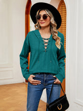 Load image into Gallery viewer, Katrina Lace-Up Long Sleeve Hoodie
