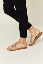 Load image into Gallery viewer, Forever Link Rhinestone Crisscross Flat Sandals

